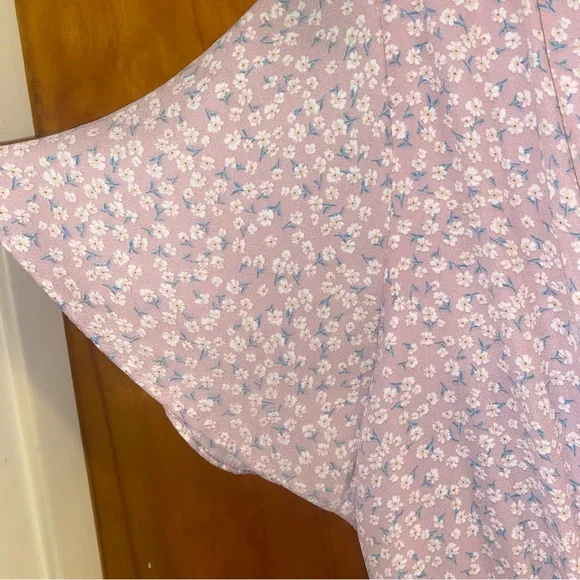 Sienna Sky Women's Sienna Sky Purple V Neck Floral Print Tie Back Dress Size M - Picture 3 of 6